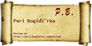 Perl Boglárka névjegykártya